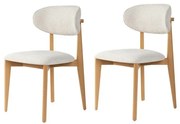 Súprava jedálenských stoličiek Lionte White and Light Oak, 2 ks