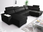 Rohová sedačka U 340x200 Usb úložný priestor funkcia polica opierky hlavy Kongo RBN20