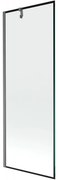 Mexen Next, 1-krídlová vaňová zástena 70 x 150 cm, 6mm číre sklo - čierny vzor, brúsená grafitová, 895-070-000-00-70-66