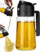 VILDE Sklenený rozprašovač a dávkovač na olej 2v1 450ml - číre sklo