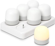 LED akumulátorové čajové sviečky do exteriéru, 6 ks