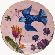 Ručne vyrobený porcelánový raňajkový tanier Fabula