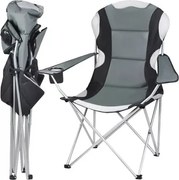 Skladacia rybárska stolička - čierna / sivá