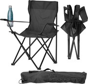 CH Skladacia kempingová stolička - čierna