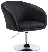 LuxuryForm DESIGN Stolička VENICE VELUR na striebornom tanieri - čierna