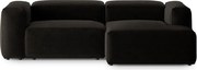 Čierna rohová pohovka (pravý roh/s leňoškou) Bergamo – Cosmopolitan Design