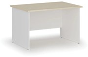 Kancelársky písací stôl rovný PRIMO WHITE, 1200 x 800 mm, biela/breza