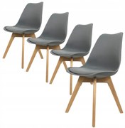 Jedálenské stoličky SCANDI tmavo sivé 4 ks - škandinávsky štýl