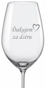 Svadobné pohár na víno Ďakujem za dcéru s dátumom svadby