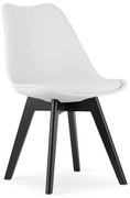 Jedálenská stolička MARK - biela (čierne nohy)