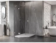 Mexen Lunar, L päťuholníkový sprchový kút naklápací doľava 80 x 100 cm, 8mm číre sklo, chrómový profil, 831L-080L-100P-01-00-L