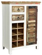 furniture-nabytek.cz - Masívna komoda Perth z recyklovaného dreva, lakovaná, biela/farbistá – 80×42×110 cm