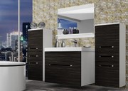 Kúpeľňový nábytok Belini eben kráľovský + umývadlo + zrkadlo  ROD M 4/0/W/HK/0/ZW