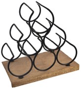 InDecor Stojan na víno z mangového dreva Black, 6 fliaš, 28 x 19 x 29 cm