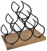 InDecor Stojan na víno z mangového dreva Black, 6 fliaš, 28 x 19 x 29 cm