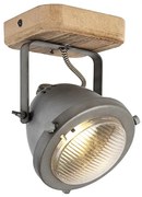 Priemyselné bodové svetlo oceľ s drevom naklápateľné - Emado