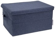 Modrý látkový úložný box s vekom 40x30x22 cm Soft Storage – Bigso