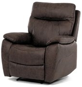 TV a relaxační křeslo s manuálním ovládáním, potah hnědá látka v dekoru vintage