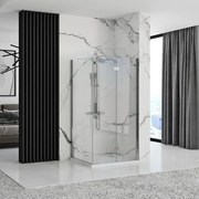Rea Molier, sprchová kabína 90(dvere) x 90(stena) x 190 cm, 6mm číre sklo, chrómový profil, KPL-K0539