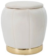 Krémový zamatový taburet Paris – Mauro Ferretti