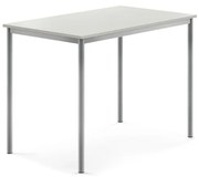 Stôl SONITUS, 1200x800x900 mm, HPL - šedá, strieborná