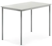 Stôl SONITUS, 1200x800x900 mm, HPL - šedá, strieborná