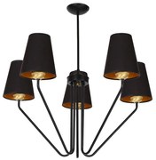 Luster na tyči VICTORIA 5xE27/60W/230V čierna