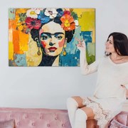 DUBLEZ | Drevený obraz - Frida Kahlo vo farbách