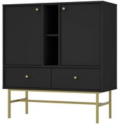 Komoda Tokyo 3 2F 2S čierny grafit 825