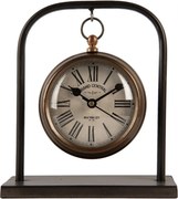 Bronzové antik kovové stolné hodiny Hille - 14*5*16 cm