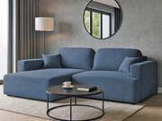 Rohová sedačka s funkciou spania Sunny ľavá s úložným priestorom na posteľnú bielizeň, modrá