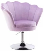 LuxuryForm DESIGN Kreslo FREY VELUR na striebornom tanieri - levanduľa