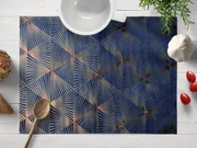 Biante Zamatové prestieranie na stôl Isabela IBL-011 Rose Gold trojuholníky na kráľovsky modrom 30x40 cm
