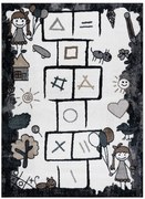 Detský kusový koberec Fun Hop black, 80x150, čiernobiela, detská izba, Dywany Łuszczów