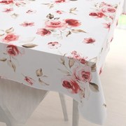 Biante Teflónový obdĺžnikový obrus TF-023 Červené ruže na bielom 50x100 cm