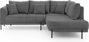 Tmavosivá ženilková rohová pohovka (pravý roh/do L) Mauris – Ropez
