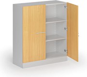 Kovová spisová skriňa s drevenými dverami, demontovaná, 1150 x 1000 x 400 mm, buk