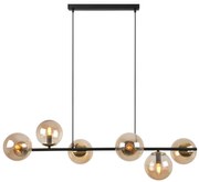 Závesne svietidlo Paris, 6x medové sklenené tienidlo, B/G