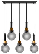 Toolight Toolight, závesné svietidlo 5xE14 APP1126-5CP, čierna-zlatá, OSW-40103