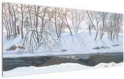 Obraz - Líška v zimnej krajine (120x50 cm)