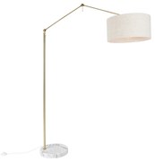 Stojaca lampa zlatá so svetlosivým tienidlom 50 cm nastaviteľná - Editor