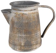 Šedý antik plechový dekoračný džbánok - 20*12*16 cm