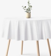 Goldea sviatočný okrúhly teflónový obrus - biely s lesklými obdĺžnikmi Ø 100 cm