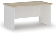 Kancelársky písací stôl PRIMO WHITE, 140x80 cm, biela/dub prírodný
