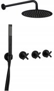 Rea Exit - Podomietkový sprchový set + batéria, čierna, REA-P8000