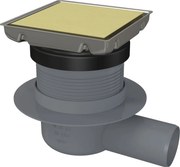 Deante Deante, bodový sprchový žľab s obojstranným roštom 130x130mm, zlatá matná, DEA-KOS_R01D