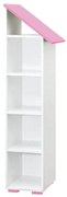 Regál Bb03  4p pravý biela+ružová