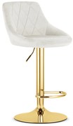 Barová stolička KAST - zamatová biela, zlatá - vintino.sk