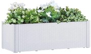 vidaXL Samozavlažovací vyvýšený záhradný záhon biely 100x43x33 cm