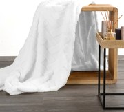 DEKA Z MIKROFLANELU CARO 150X200 CM BIELA